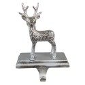 Clayre & Eef Calzino Natalizio con gancio Renna  21 cm Color argento Alluminio