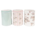 Clayre & Eef Couvercle de pot de stockage set de 3 Ø 8x12 cm Blanc Aluminium