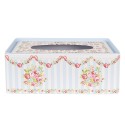 Clayre & Eef Taschentuchbox 23x13x10 cm Blau Aluminium
