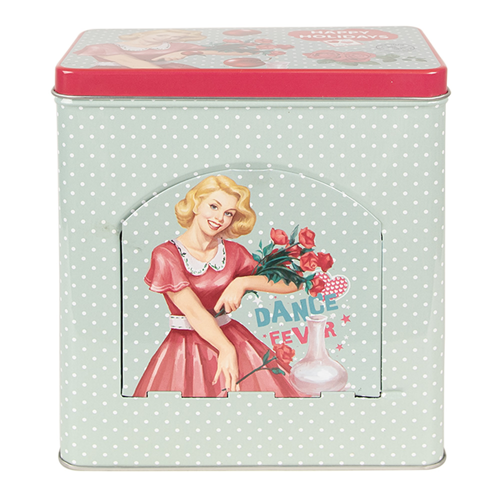 Clayre&Eef Bewaarblik 16x10x18 cm Groen Aluminium afbeelding