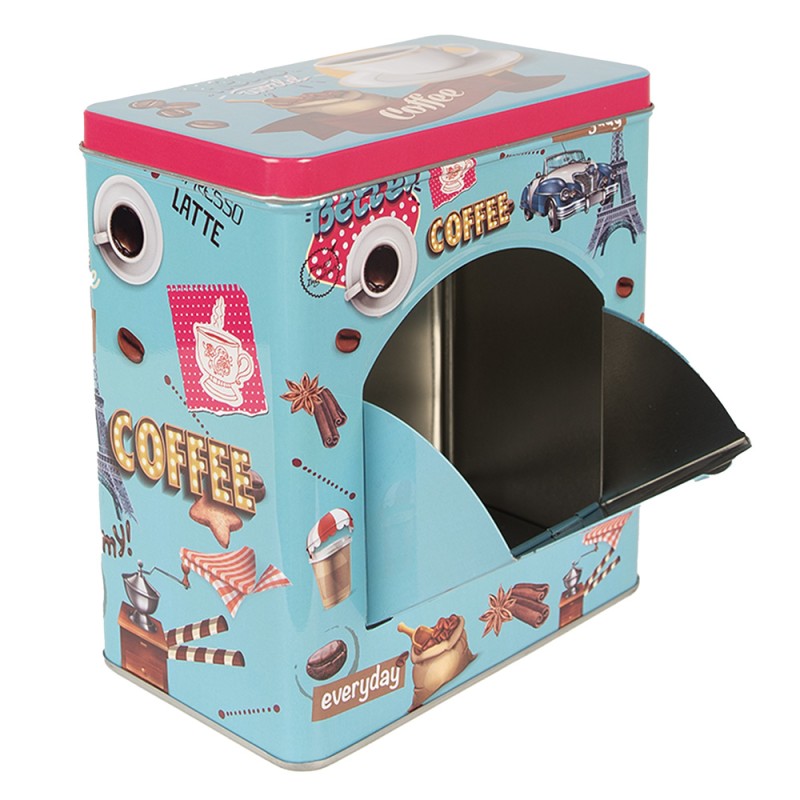 Clayre & Eef Scatola portaoggetti 16x10x18 cm Blu Alluminio