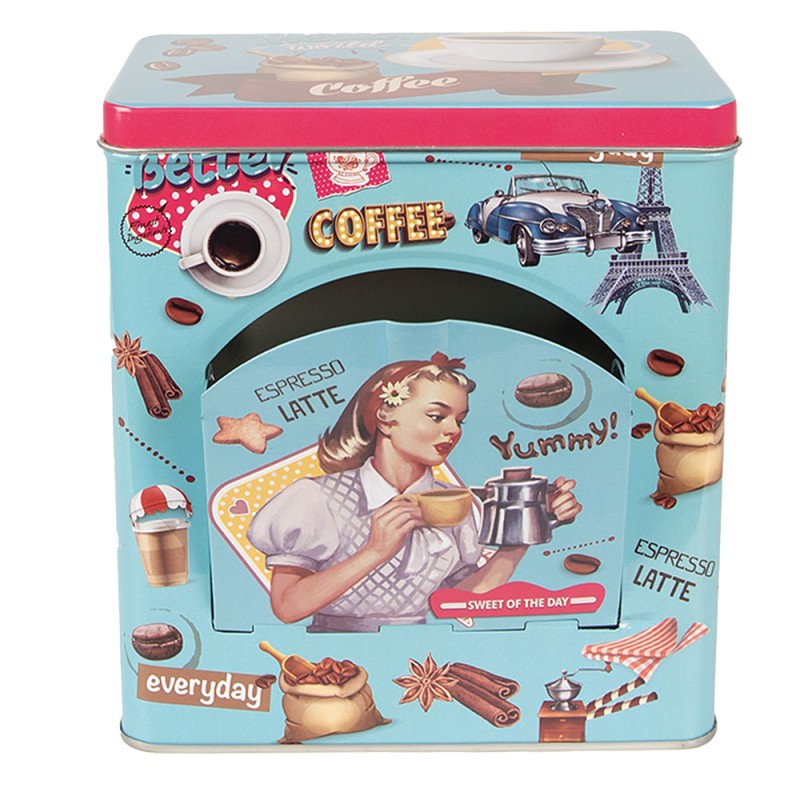 Clayre & Eef Scatola portaoggetti 16x10x18 cm Blu Alluminio