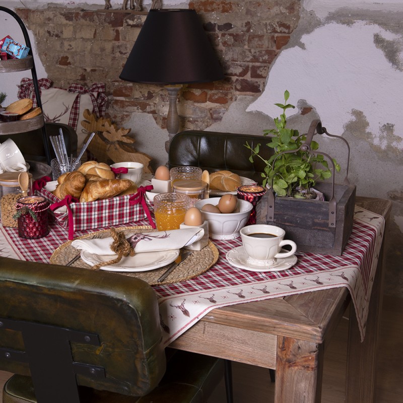 Clayre & Eef Piatto per la colazione Ø 21 cm Beige Ceramica Rotondo