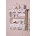 Clayre & Eef Mug 200 ml Rose Blanc Porcelaine Rond Fleurs