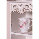 Clayre & Eef Tasse 200 ml Rosa Weiß Porzellan Blumen