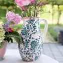Clayre & Eef Pichet décoratif 1300 ml Vert Céramique Rond Feuilles
