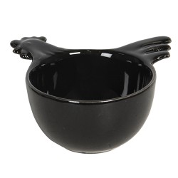 Clayre & Eef Maatlepel  14x13x7 cm Zwart Keramiek Rond Haan