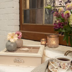 Clayre & Eef Vase 8 cm Violett Keramik Rund
