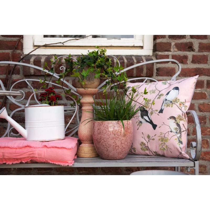 Clayre & Eef Bloempot  Ø 18x17 cm Roze Keramiek Rond Bloemen