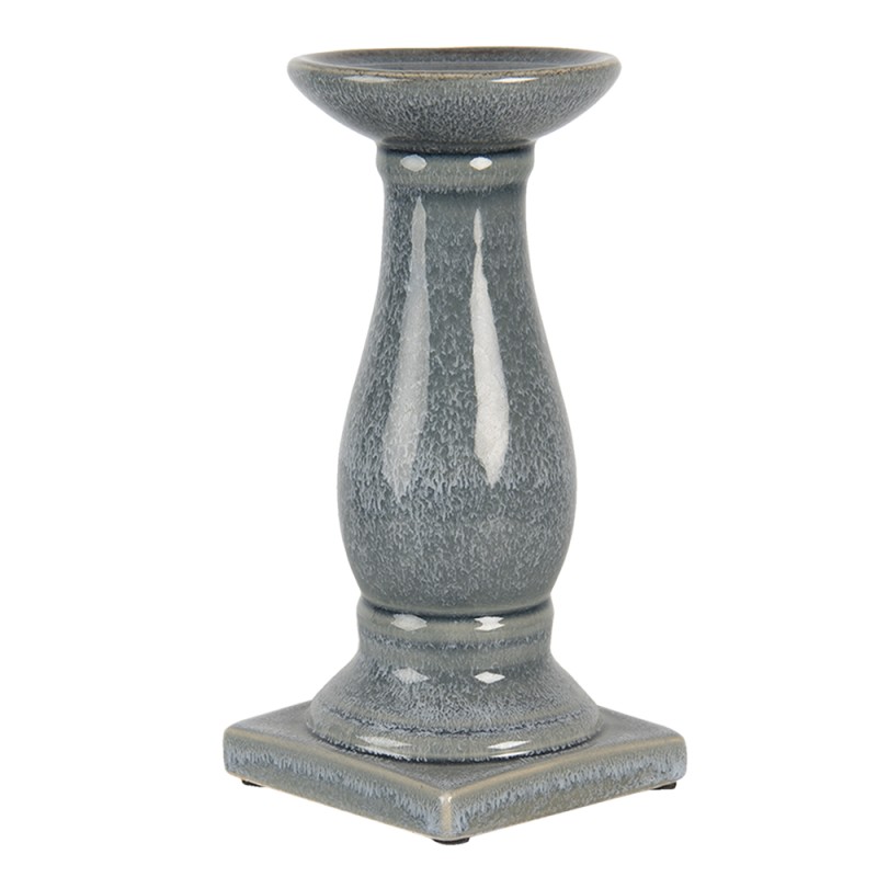 Clayre & Eef Kandelaar  25 cm Grijs Keramiek Rond