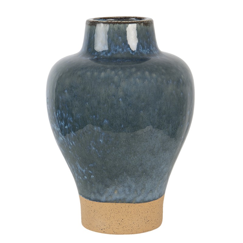 Clayre & Eef Vaas  Ø 21x31 cm Blauw Keramiek Rond