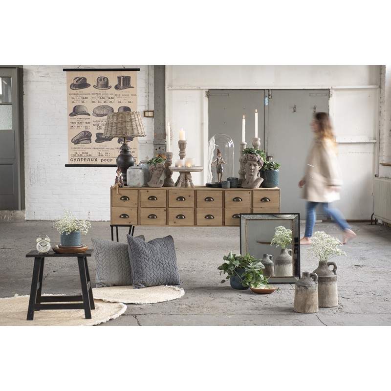 Clayre & Eef Blumentopf 19 cm Blau Keramik Rund 