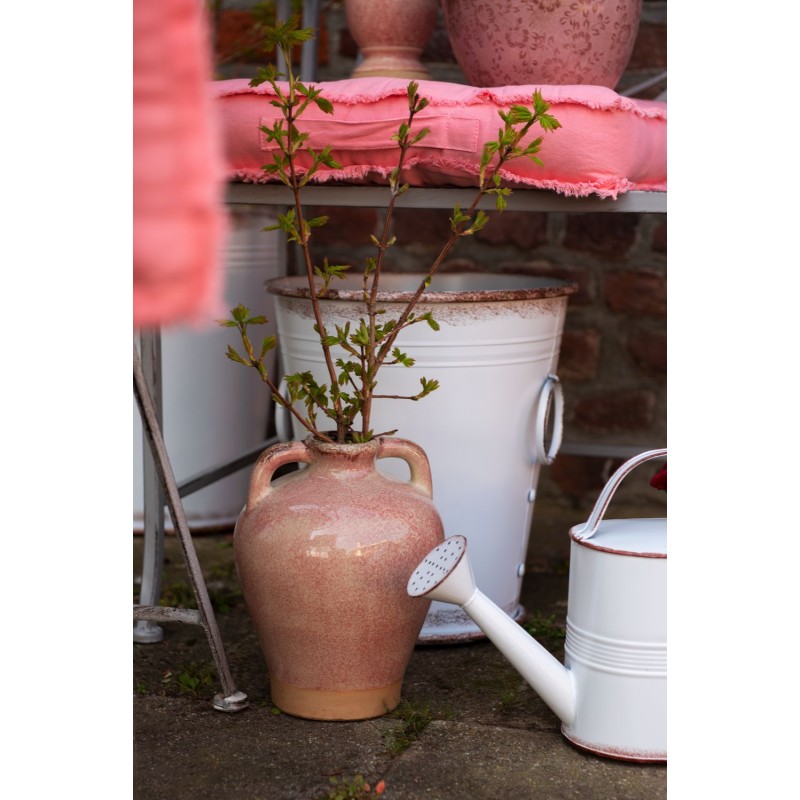 Clayre & Eef Vase Ø 19x25 cm Rosa Beige Keramik Rund