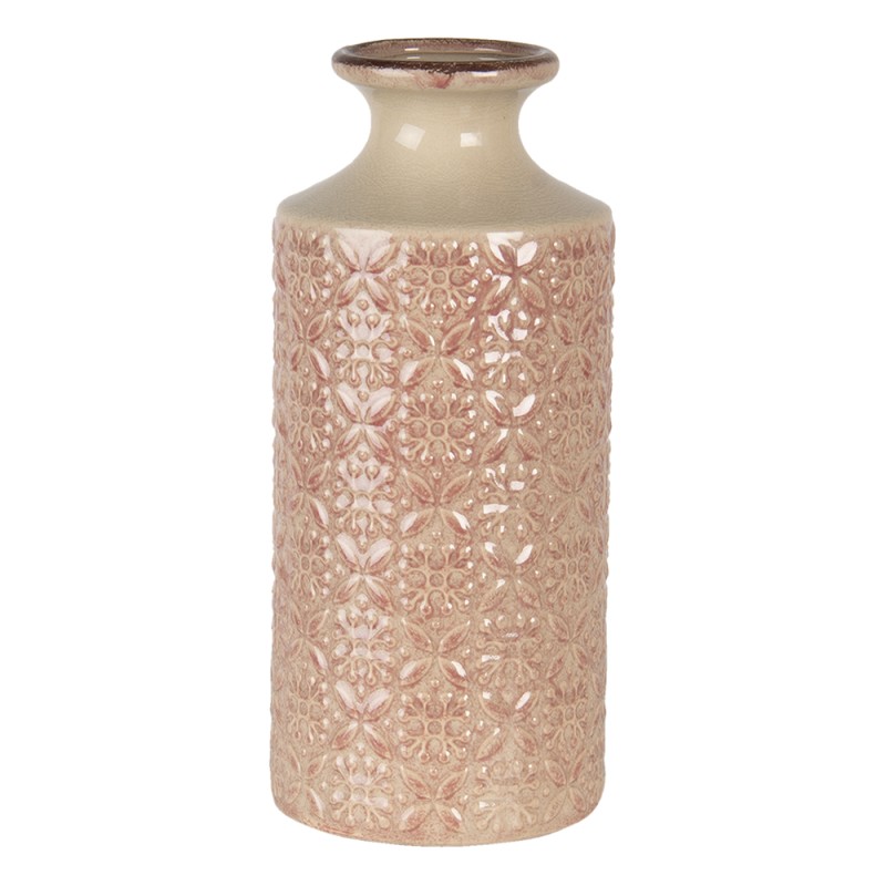 Clayre & Eef Vase Ø 13x30 cm Rosa Keramik Rund