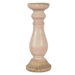 Clayre & Eef Kandelaar  Ø 14x36 cm Roze Keramiek Rond