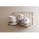 Clayre & Eef Mok  290 ml Wit Porselein Rond Bloemen