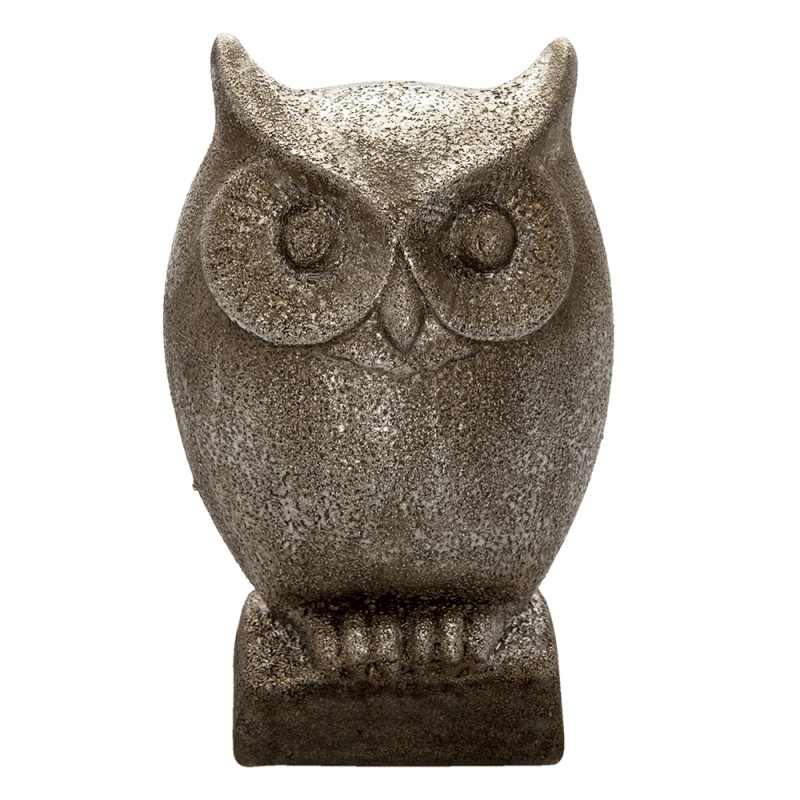 Clayre & Eef Figurine Chouette 29 cm Gris Céramique