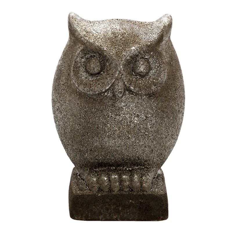 Clayre & Eef Figur Eule 23 cm Grau Keramik