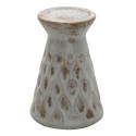 Clayre & Eef Kerzenständer Ø 14x21 cm Grau Keramik Rund