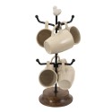 Clayre & Eef Mug Holder with Mugs Chicken Ø 14x39 cm Beige Ceramic