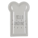 Clayre & Eef Assiette de petit déjeuner 10x17 cm Blanc Céramique Hello sunshine