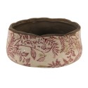 Clayre & Eef Planter Ø 15x7 cm Pink Beige Ceramic Round Leaves