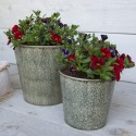 Clayre & Eef Planter Ø 17x16 cm Green Ceramic Round