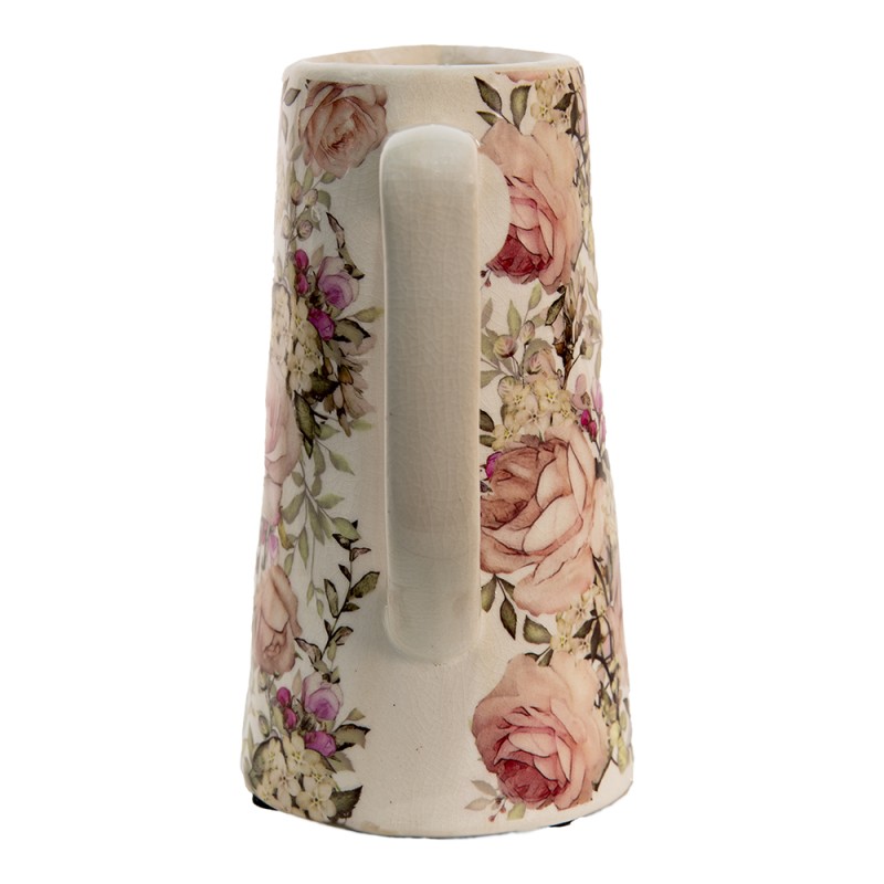 Clayre & Eef Decoration can 750 ml Pink Ceramic Flowers