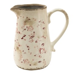 Clayre & Eef Brocca decorativa 1150 ml Rosa Beige Ceramica Fiori