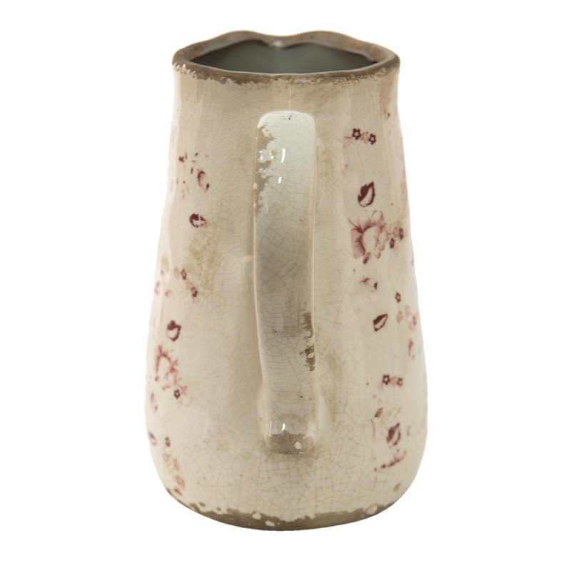 Clayre & Eef Brocca decorativa 1150 ml Rosa Beige Ceramica Fiori