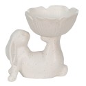 Clayre & Eef Statuetta Coniglio 15x11x14 cm Bianco Poliresina