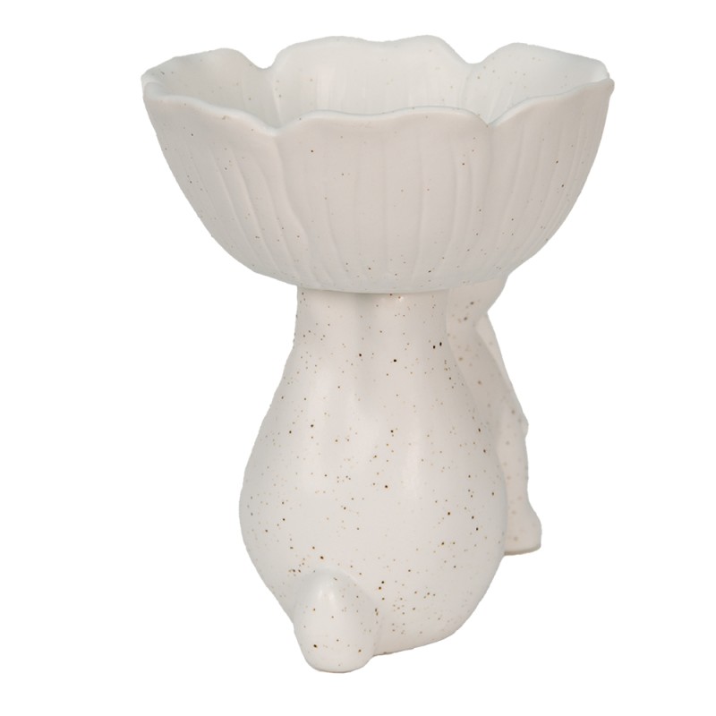 Clayre & Eef Statuetta Coniglio 15x11x14 cm Bianco Poliresina