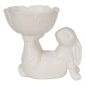 Clayre & Eef Statuetta Coniglio 15x11x14 cm Bianco Poliresina