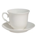 Clayre & Eef Tasse mit Untertasse 6er Set 220 ml Weiß Porzellan
