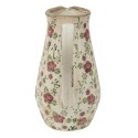 Clayre & Eef Pichet décoratif 20x14x25 cm Rose Beige Céramique Fleurs