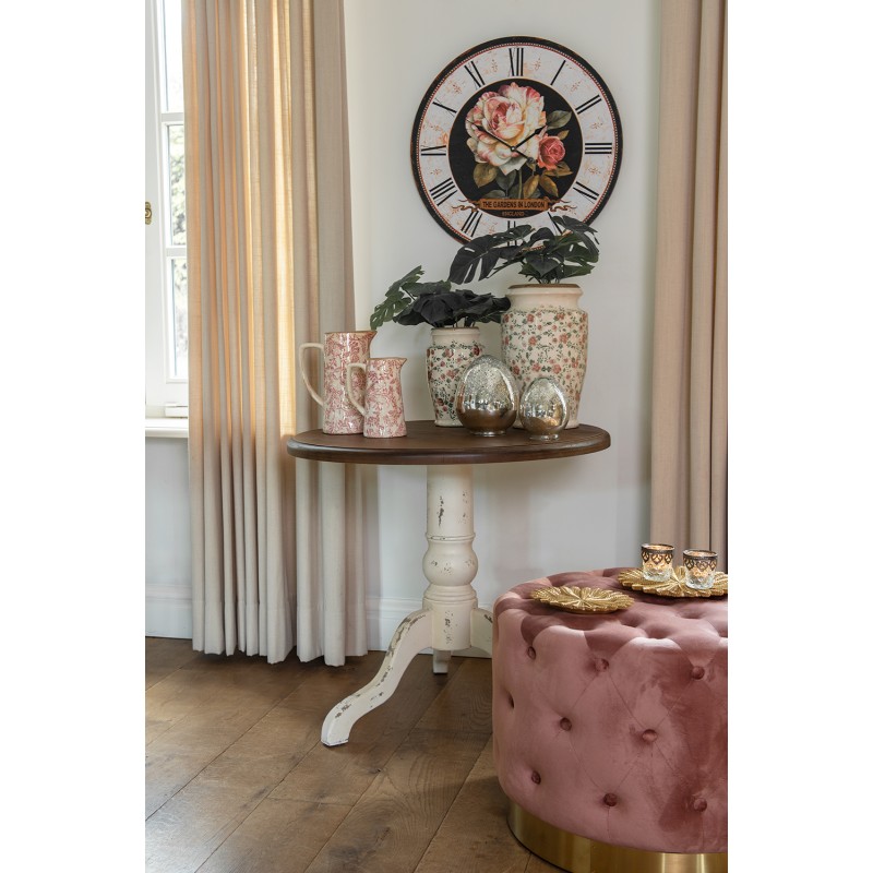 Clayre & Eef Vaso  Ø 15x26 cm Rosa Beige Ceramica Fiori