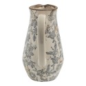 Clayre & Eef Dekorative Kanne 20x14x25 cm Grau Beige Keramik Blumen