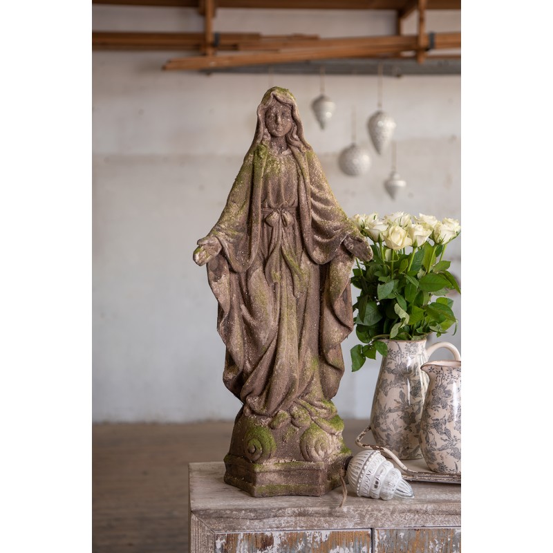 Clayre & Eef Dekorative Kanne 20x14x25 cm Grau Beige Keramik Blumen