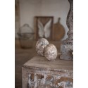 Clayre & Eef Figurine Egg Ø 11x14 cm Grey Beige Ceramic Oval Flowers