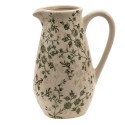 Clayre & Eef Pichet décoratif 16x12x22 cm Vert Beige Céramique Fleurs