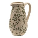 Clayre & Eef Pichet décoratif 16x12x22 cm Vert Beige Céramique Fleurs