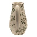 Clayre & Eef Pichet décoratif 16x12x22 cm Vert Beige Céramique Fleurs
