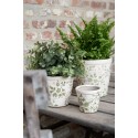 Clayre & Eef Pot de fleurs Ø 12x10 cm Vert Beige Céramique Fleurs