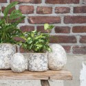 Clayre & Eef Fioriera Ø 12x12 cm Grigio Beige Ceramica Fiori