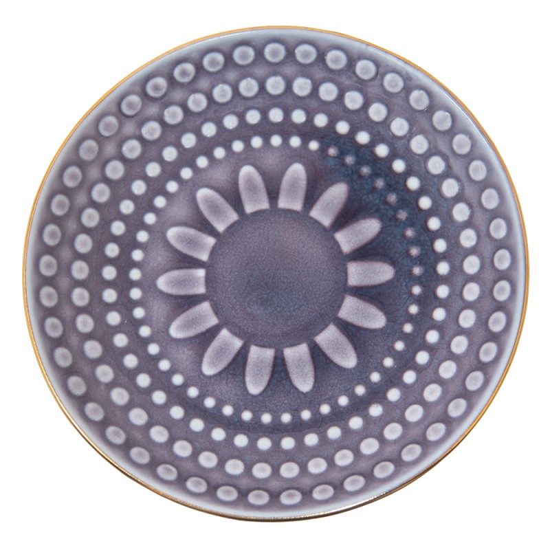 Clayre & Eef Cake Plate Ø 13 cm Purple Ceramic
