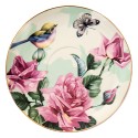 Clayre & Eef Tasse mit Untertasse 200 ml Grün Porzellan Blumen