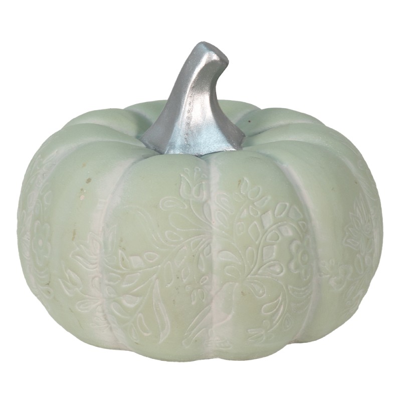 Clayre & Eef Decorazione Zucca Ø 23x18 cm Verde Color argento Ceramica