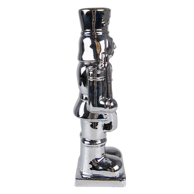 Clayre & Eef Figur Nussknacker 23 cm Silberfarbig Porzellan
