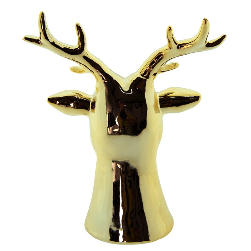 Clayre & Eef Statuetta Cervo 16 cm Color oro Porcellana