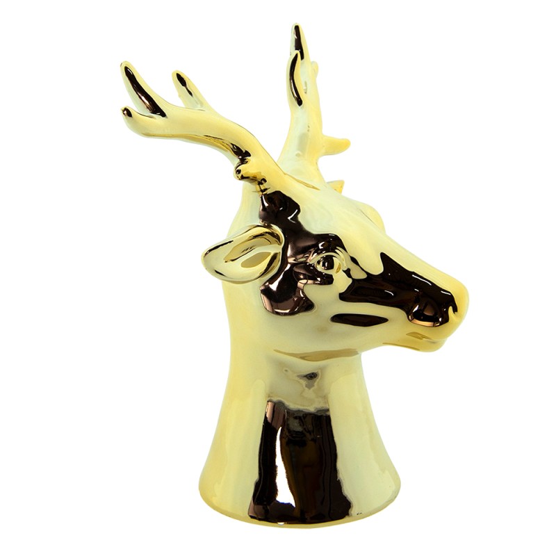 Clayre & Eef Statuetta Cervo 16 cm Color oro Porcellana